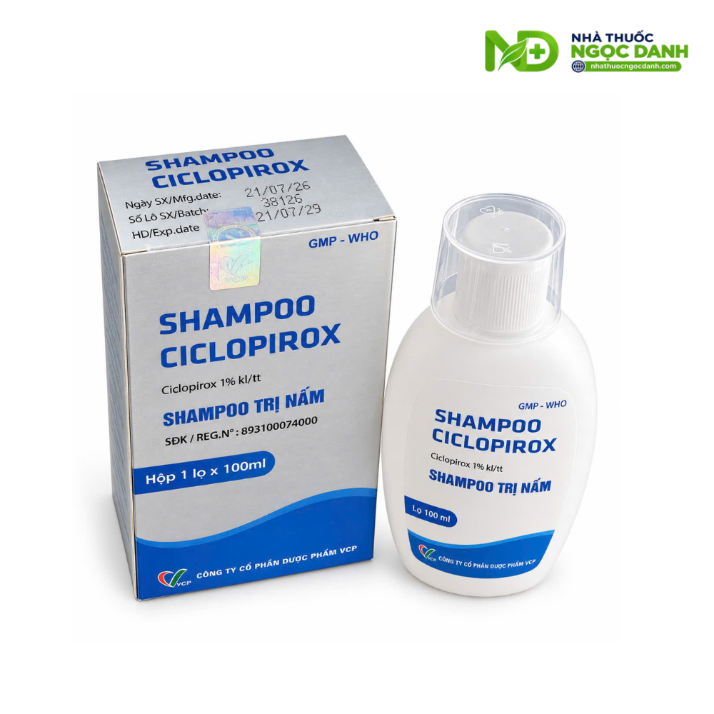 Shampoo Ciclopirox VCP 100ml – Dầu Gội Trị Nấm Da Đầu, Viêm Da Tiết Bã - Ảnh 5
