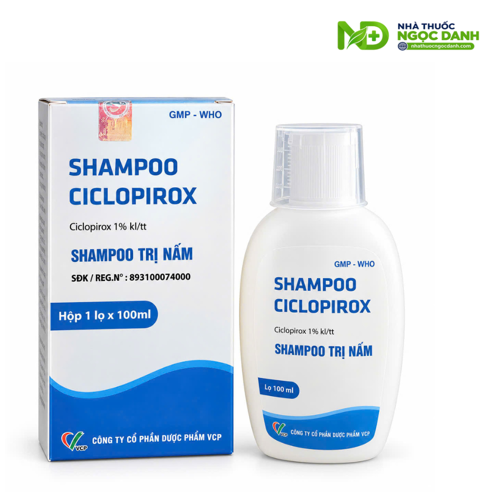 Shampoo Ciclopirox VCP 100ml – Dầu Gội Trị Nấm Da Đầu, Viêm Da Tiết Bã - Ảnh 3