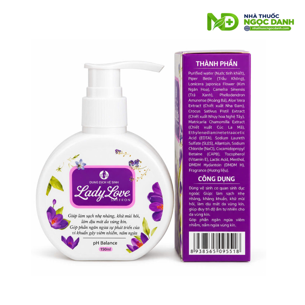 Dung Dịch Vệ Sinh Phụ Nữ LadyLove Saffron pH Balance 150ml – Làm Sạch, Khử Mùi, Hỗ Trợ Giảm Ngứa - Ảnh 2