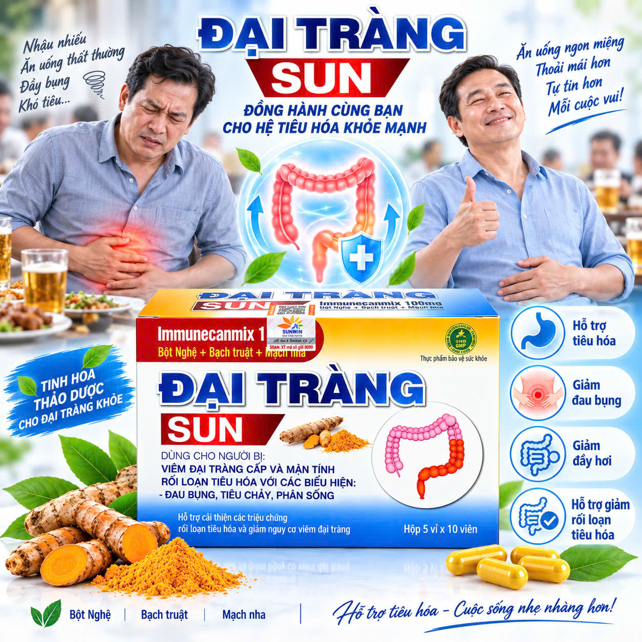 Đại Tràng SUN Hộp 50 Viên – Hỗ Trợ Tiêu Hóa, Cải Thiện Rối Loạn Tiêu Hóa - Ảnh 10