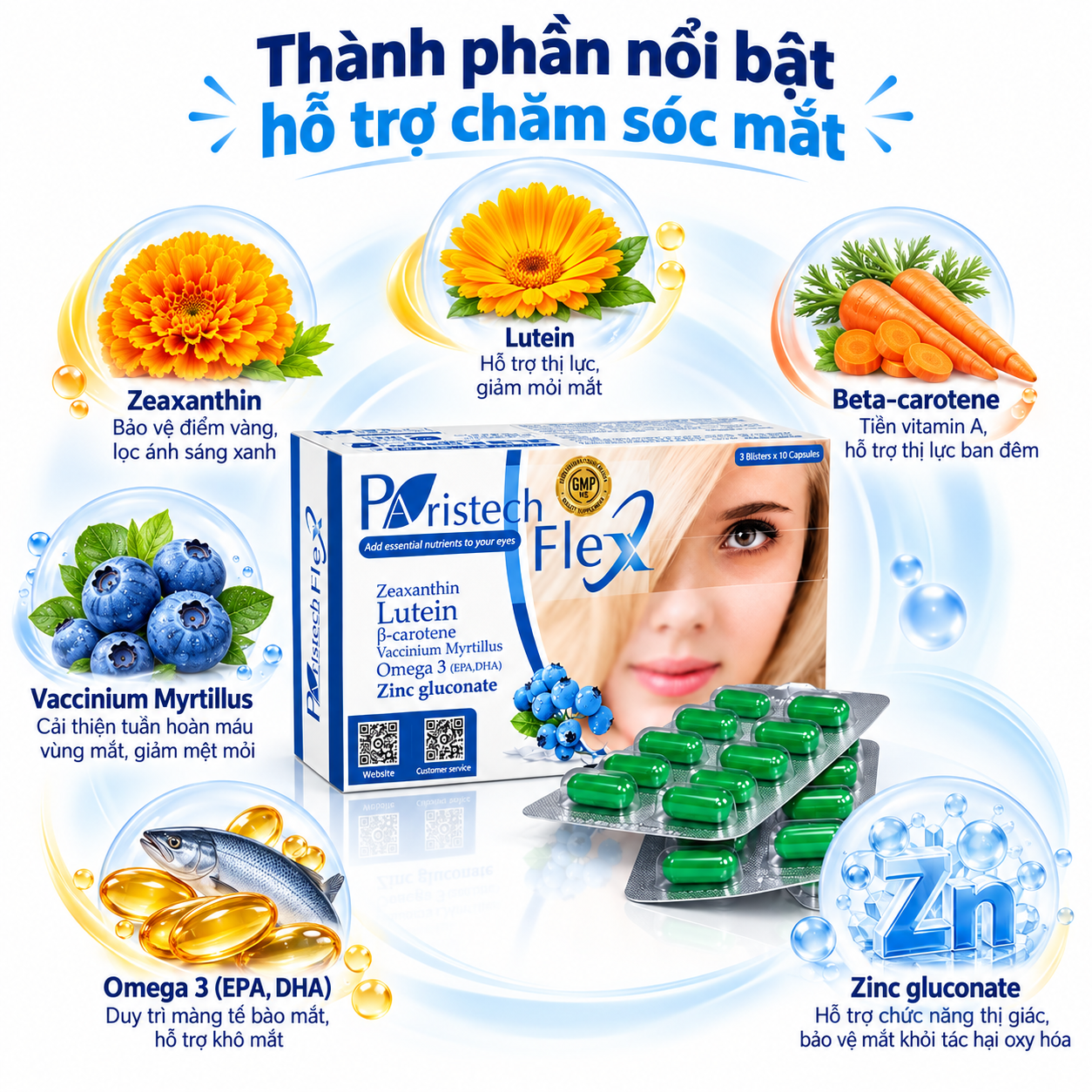 Paristech Flex 30 Viên – Bổ Sung Dưỡng Chất Cho Mắt, Hỗ Trợ Giảm Nhức Mỏi Và Khô Mắt - Ảnh 11