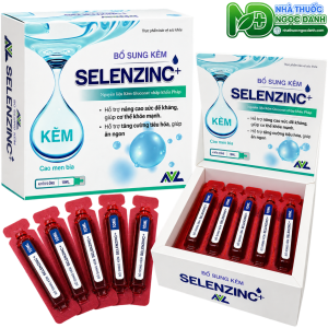 Selenzinc+ Bổ Sung Kẽm Hỗ Trợ Ăn Ngon, Tăng Sức Đề Kháng Hộp 20 Ống