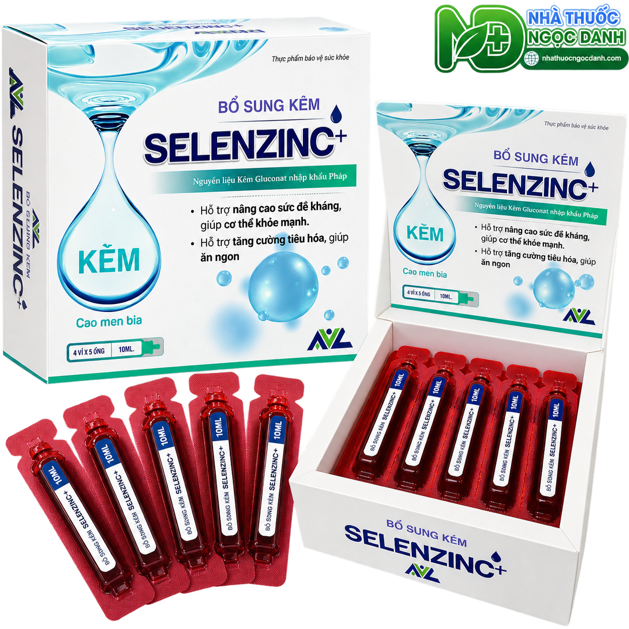 Selenzinc+ Bổ Sung Kẽm Hỗ Trợ Ăn Ngon, Tăng Sức Đề Kháng Hộp 20 Ống