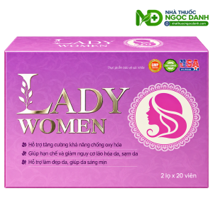 LADY WOMEN – Hỗ Trợ Chống Oxy Hóa, Hạn Chế Lão Hóa Và Làm Đẹp Da, Hộp 2 Lọ x 20 Viên
