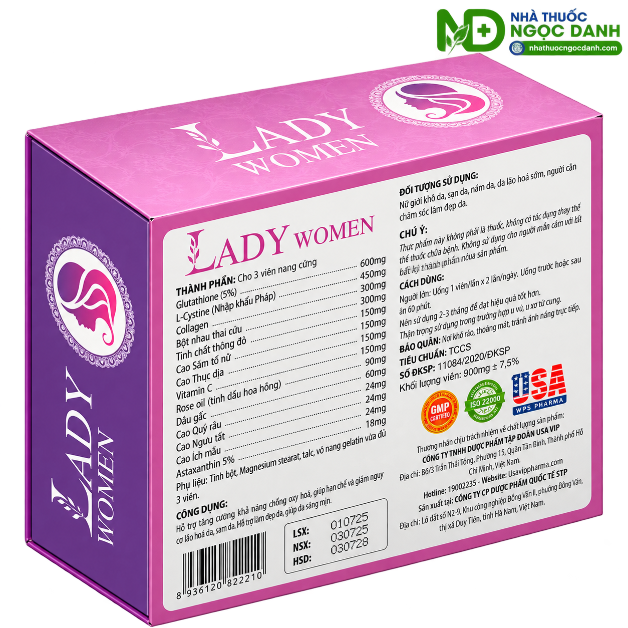 LADY WOMEN – Hỗ Trợ Chống Oxy Hóa, Hạn Chế Lão Hóa Và Làm Đẹp Da, Hộp 2 Lọ x 20 Viên - Ảnh 3