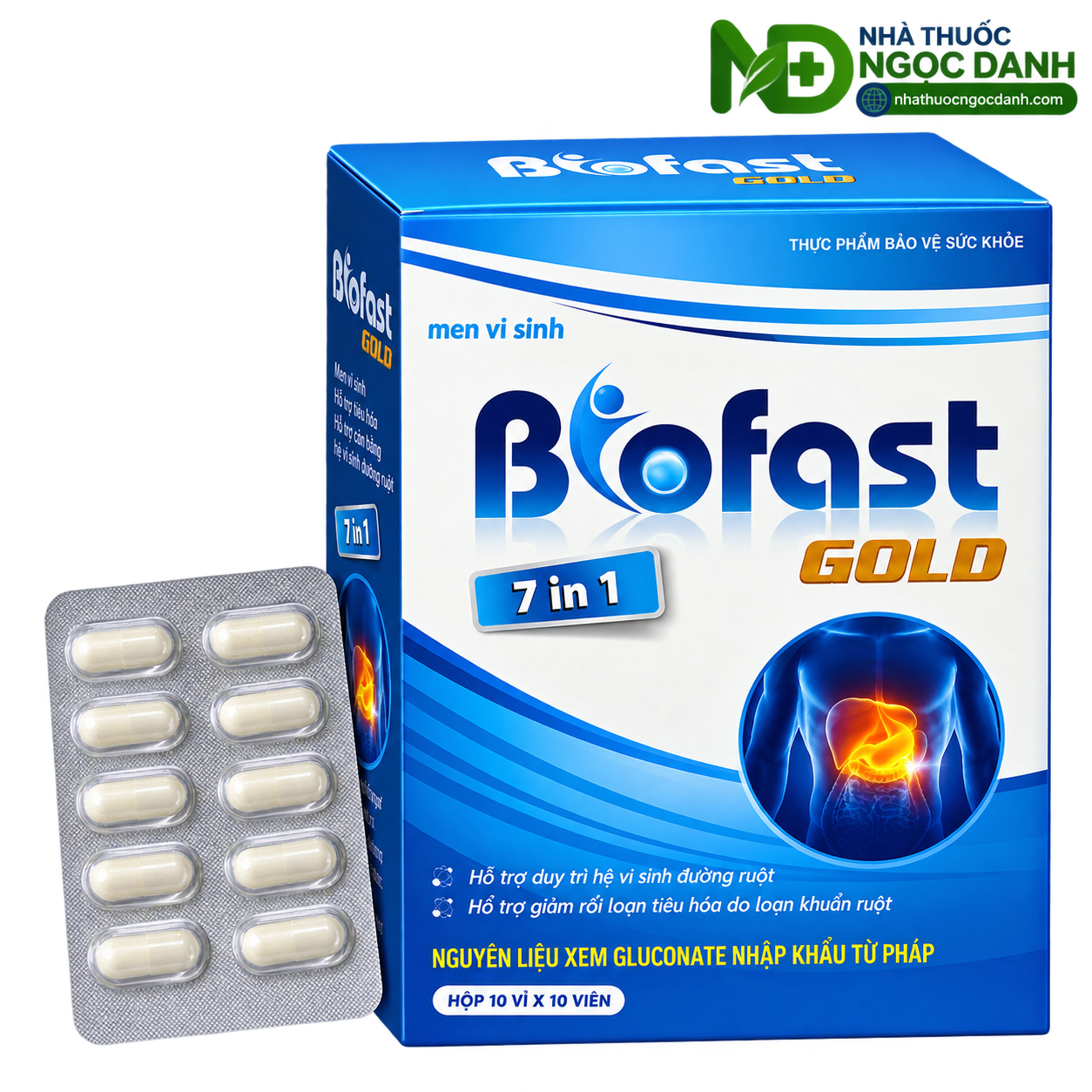 BIOFAST GOLD 7 IN 1 – Men Vi Sinh Hỗ Trợ Tiêu Hóa, Cân Bằng Hệ Vi Sinh Đường Ruột, Hộp 100 Viên - Ảnh 6