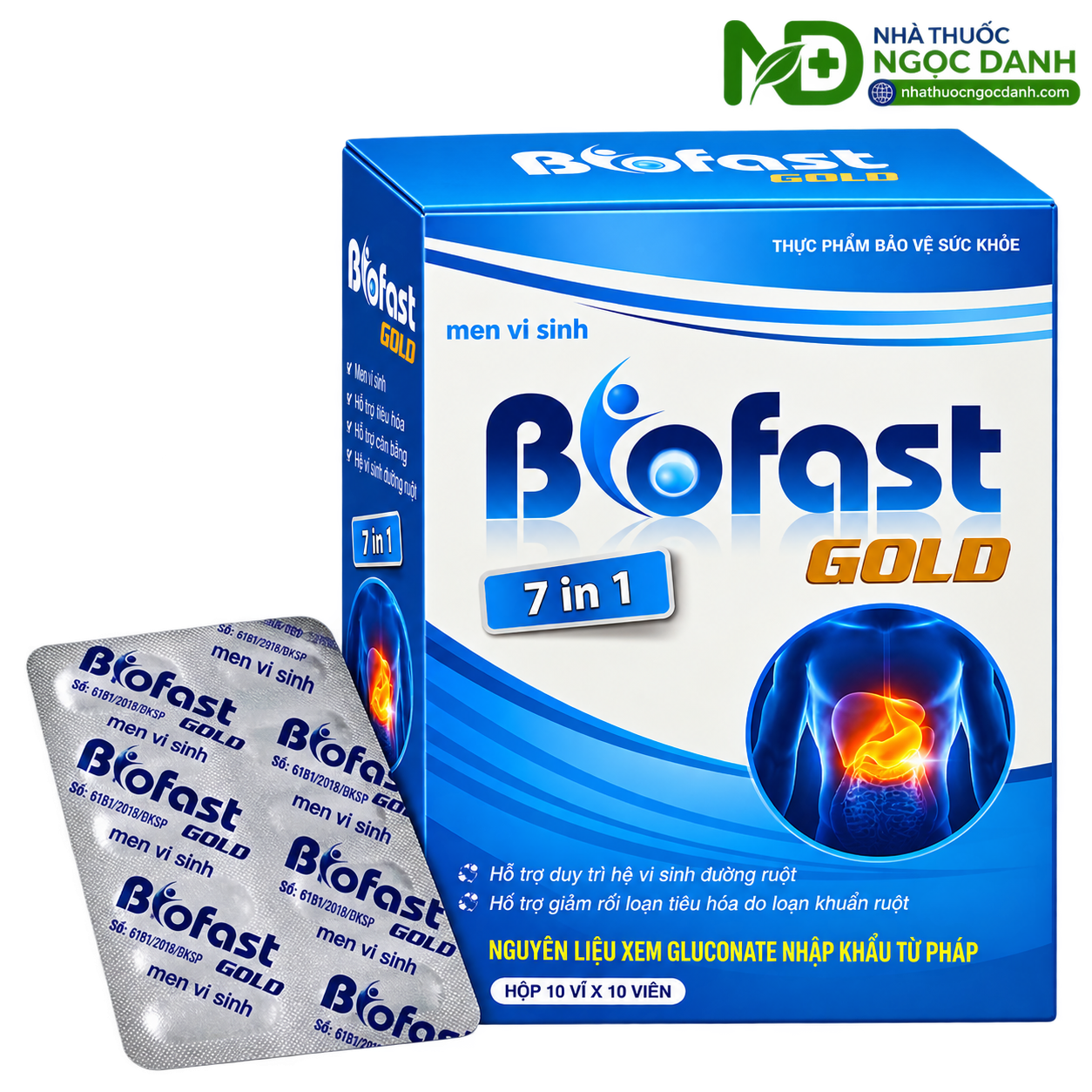 BIOFAST GOLD 7 IN 1 – Men Vi Sinh Hỗ Trợ Tiêu Hóa, Cân Bằng Hệ Vi Sinh Đường Ruột, Hộp 100 Viên - Ảnh 5