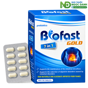 BIOFAST GOLD 7 IN 1 – Men Vi Sinh Hỗ Trợ Tiêu Hóa, Cân Bằng Hệ Vi Sinh Đường Ruột, Hộp 100 Viên