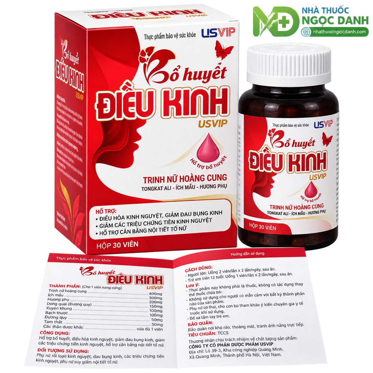 Bổ Huyết Điều Kinh USVIP – Hỗ Trợ Điều Hòa Kinh Nguyệt, Giảm Nguy Cơ Rối Loạn Kinh Nguyệt, Hộp 30 Viên - Ảnh 7