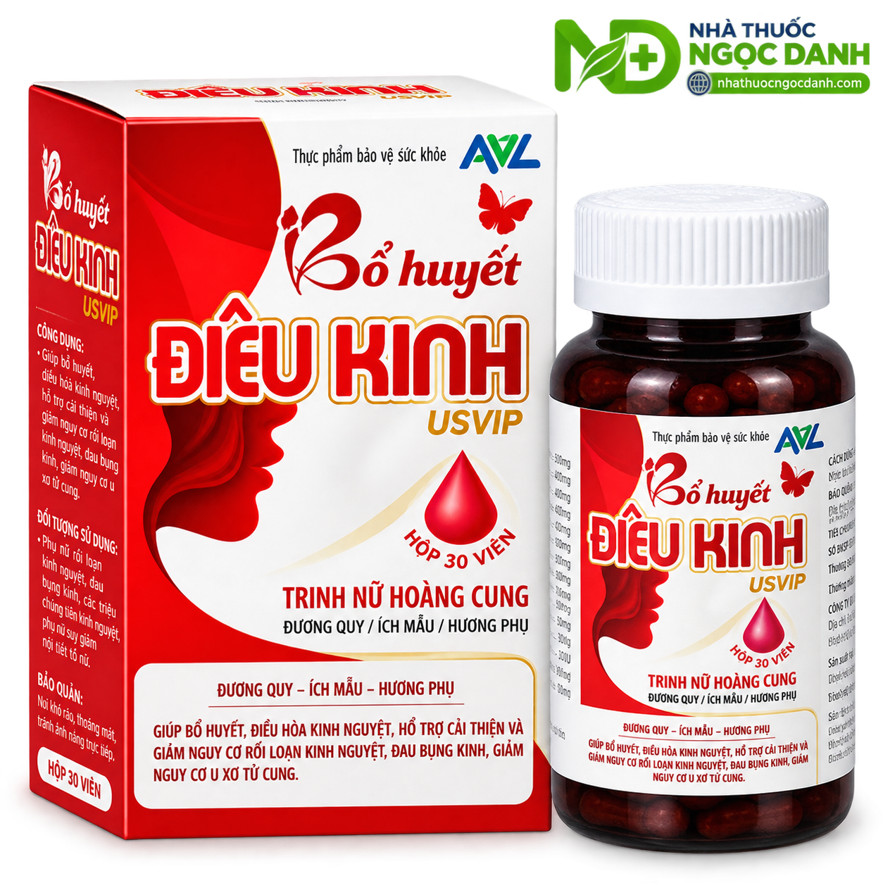Bổ Huyết Điều Kinh USVIP – Hỗ Trợ Điều Hòa Kinh Nguyệt, Giảm Nguy Cơ Rối Loạn Kinh Nguyệt, Hộp 30 Viên - Ảnh 4