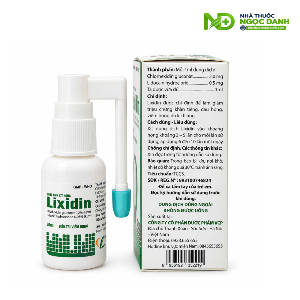 Dung Dịch Xịt Họng Lixidin 30ml VCP – Giảm Đau Họng, Khàn Tiếng, Viêm Họng Do Kích Ứng - Ảnh 5