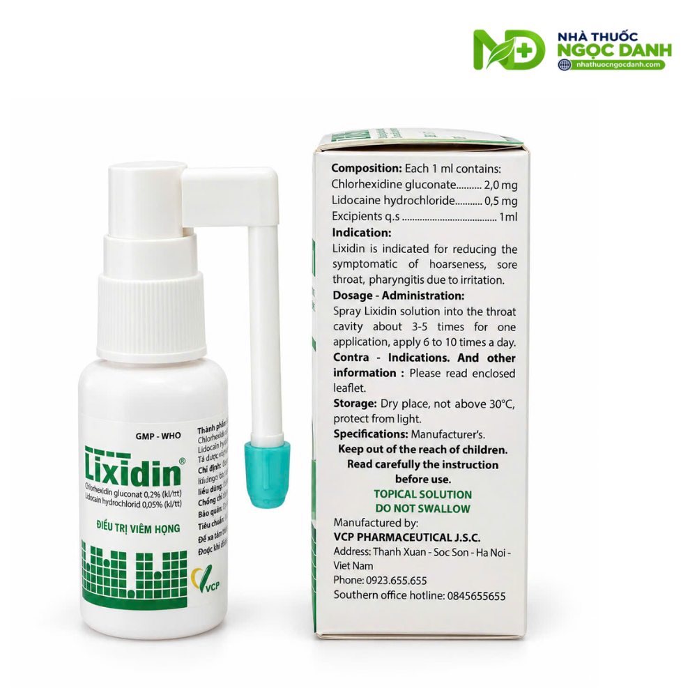 Dung Dịch Xịt Họng Lixidin 30ml VCP – Giảm Đau Họng, Khàn Tiếng, Viêm Họng Do Kích Ứng - Ảnh 4
