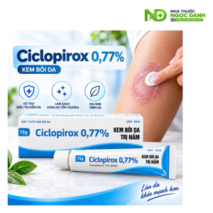 Kem Ciclopirox 0,77% VCP 15g – Thuốc Bôi Điều Trị Nấm Da Chân, Nấm Da Đùi, Candida, Lang Ben