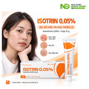 Gel Isotrin 0,05% VCP 15g – Isotretinoin 0,05% Điều Trị Mụn Trứng Cá