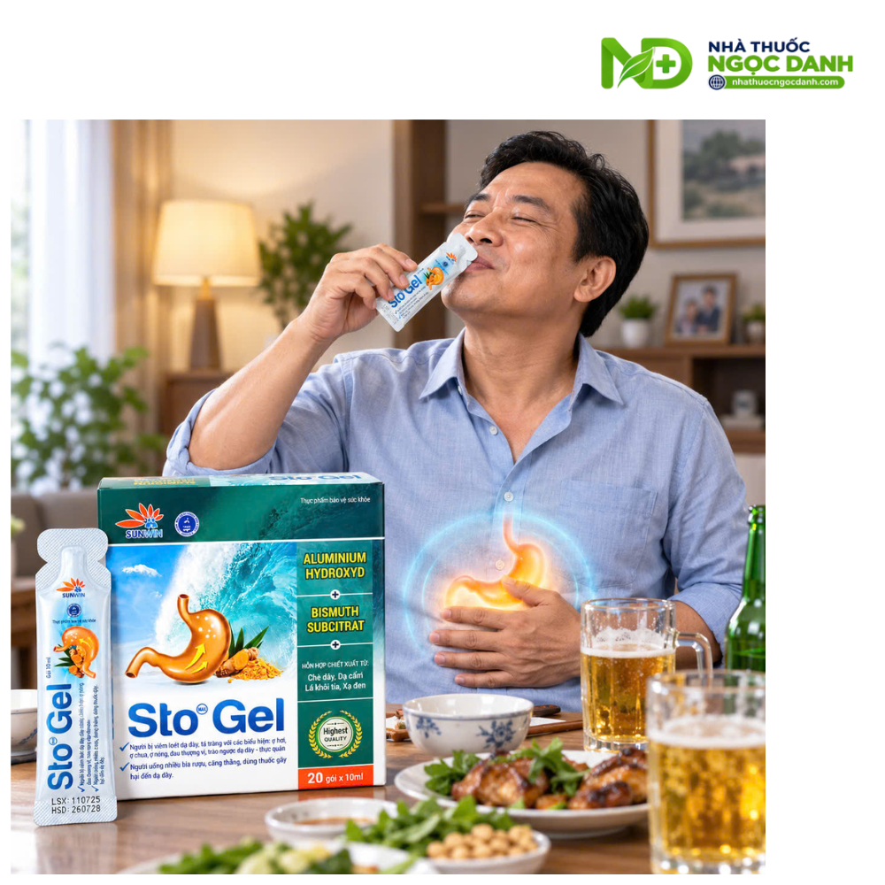 Sto Gel Sunwin – Hỗ Trợ Bảo Vệ Dạ Dày, Giảm Ợ Hơi, Ợ Chua, Hộp 20 Gói x 10ml - Ảnh 8