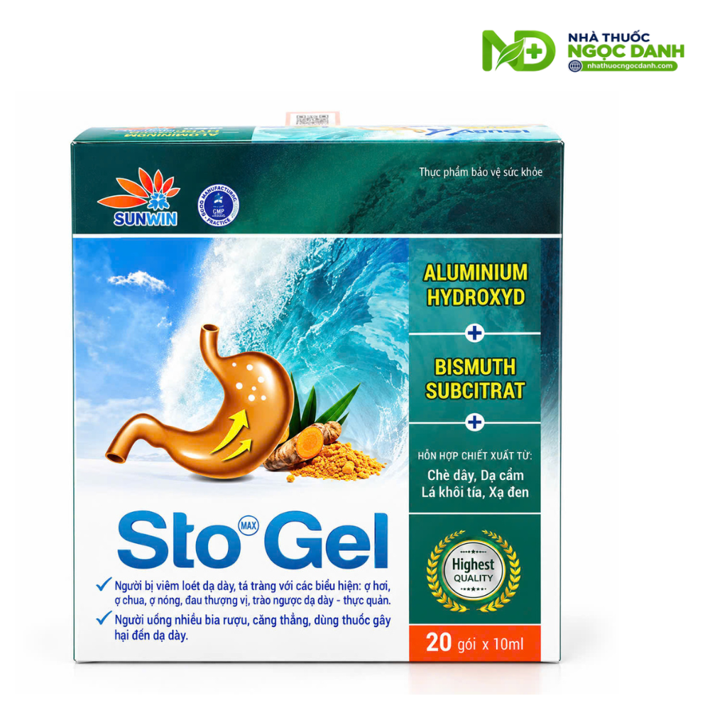 Sto Gel Sunwin – Hỗ Trợ Bảo Vệ Dạ Dày, Giảm Ợ Hơi, Ợ Chua, Hộp 20 Gói x 10ml - Ảnh 6
