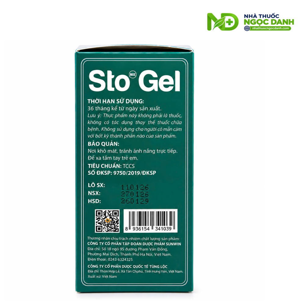 Sto Gel Sunwin – Hỗ Trợ Bảo Vệ Dạ Dày, Giảm Ợ Hơi, Ợ Chua, Hộp 20 Gói x 10ml - Ảnh 5