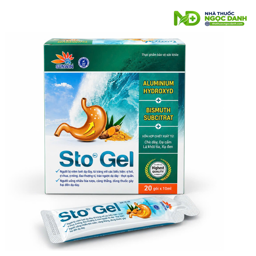 Sto Gel Sunwin – Hỗ Trợ Bảo Vệ Dạ Dày, Giảm Ợ Hơi, Ợ Chua, Hộp 20 Gói x 10ml - Ảnh 4