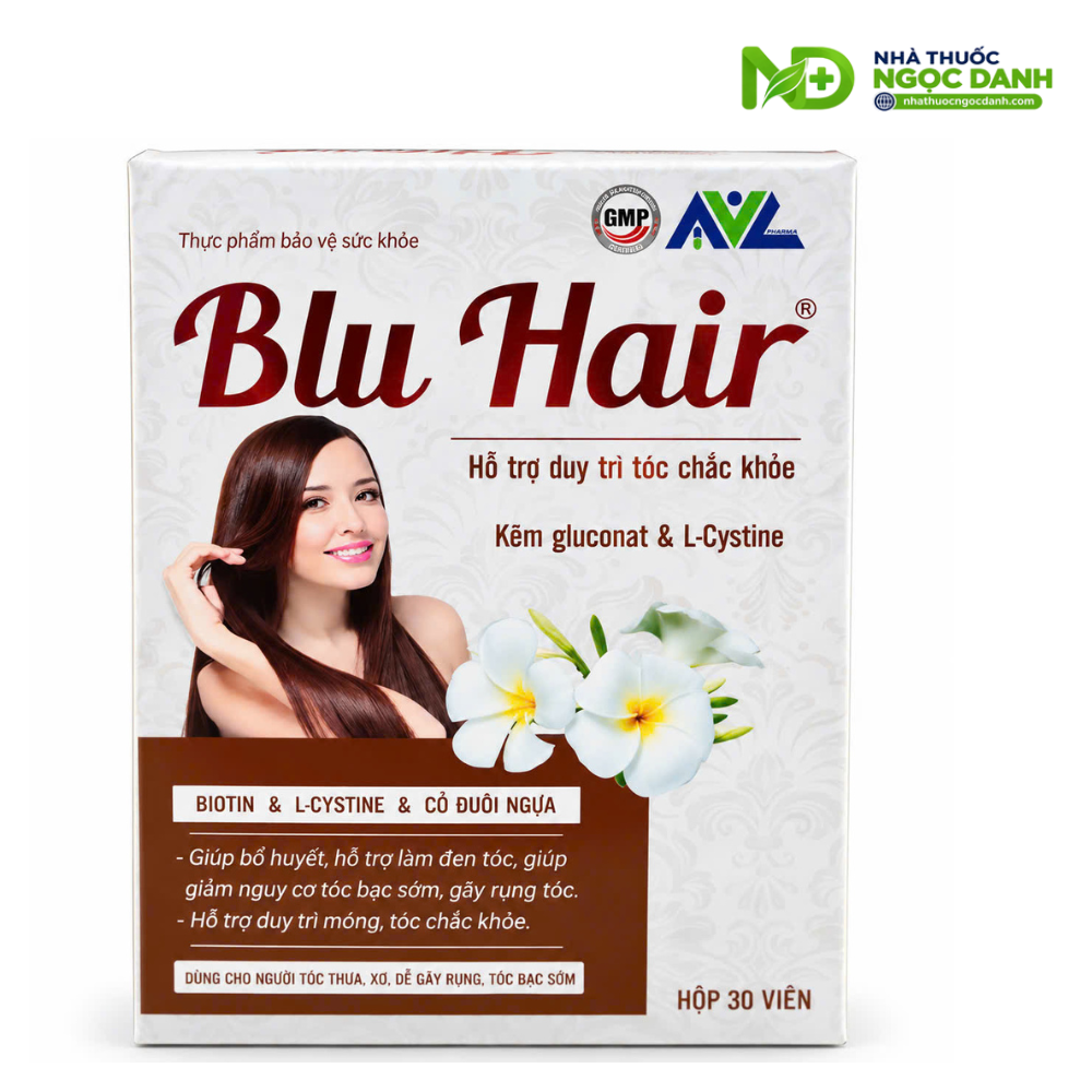 Blu Hair Hộp 30 Viên – Hỗ Trợ Tóc Chắc Khỏe, Giảm Nguy Cơ Tóc Bạc Sớm, Gãy Rụng - Ảnh 3