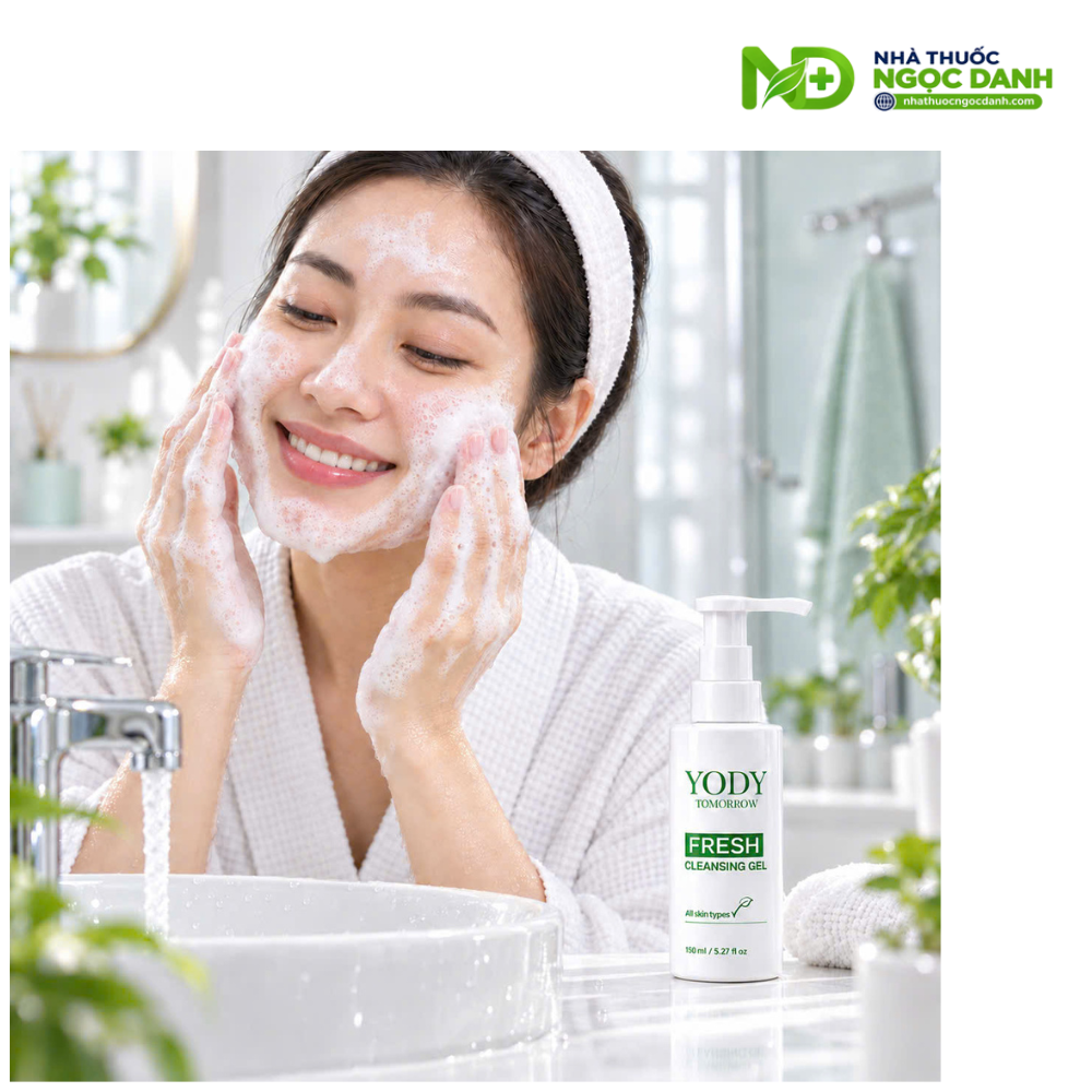 Gel Rửa Mặt Yody Tomorrow Fresh Cleansing Gel 150ml – Làm Sạch Da Sâu Dịu Nhẹ, Dưỡng Ẩm, Hỗ Trợ Ngăn Ngừa Mụn - Ảnh 2