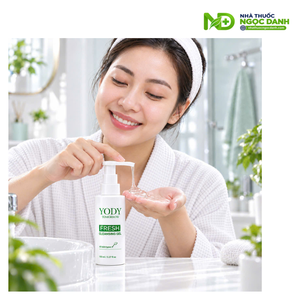 Gel Rửa Mặt Yody Tomorrow Fresh Cleansing Gel 150ml – Làm Sạch Da Sâu Dịu Nhẹ, Dưỡng Ẩm, Hỗ Trợ Ngăn Ngừa Mụn - Ảnh 3