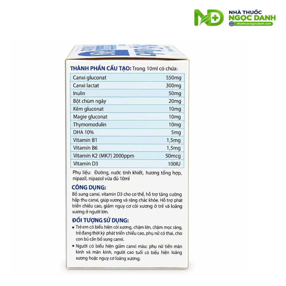 Calci Nulin MK7 – Bổ sung Canxi, Vitamin D3, K2 MK7 hỗ trợ xương răng chắc khỏe, phát triển chiều cao – Hộp 20 ống x 10ml - Ảnh 7