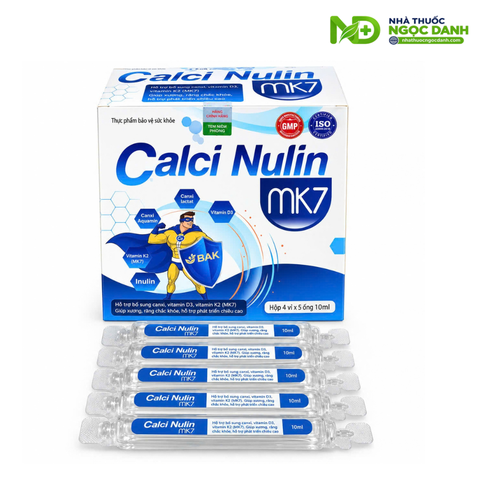 Calci Nulin MK7 – Bổ sung Canxi, Vitamin D3, K2 MK7 hỗ trợ xương răng chắc khỏe, phát triển chiều cao – Hộp 20 ống x 10ml - Ảnh 4