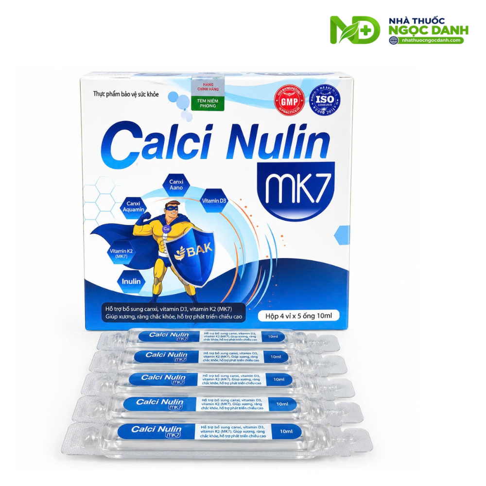 Calci Nulin MK7 – Bổ sung Canxi, Vitamin D3, K2 MK7 hỗ trợ xương răng chắc khỏe, phát triển chiều cao – Hộp 20 ống x 10ml - Ảnh 2
