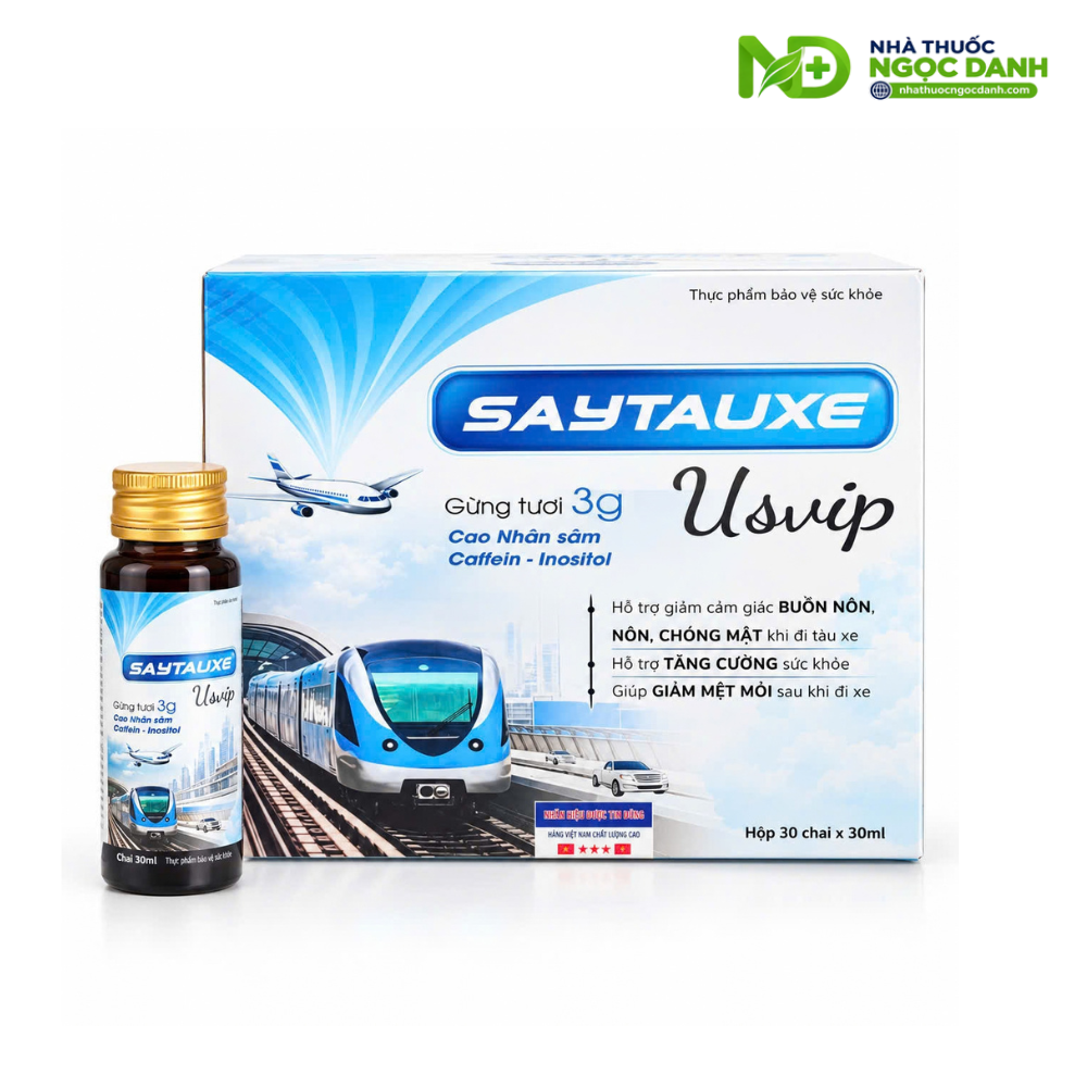 Saytauxe Usvip 30ml – Hỗ trợ giảm buồn nôn, chóng mặt khi đi tàu xe (Bán lẻ 1 lọ)