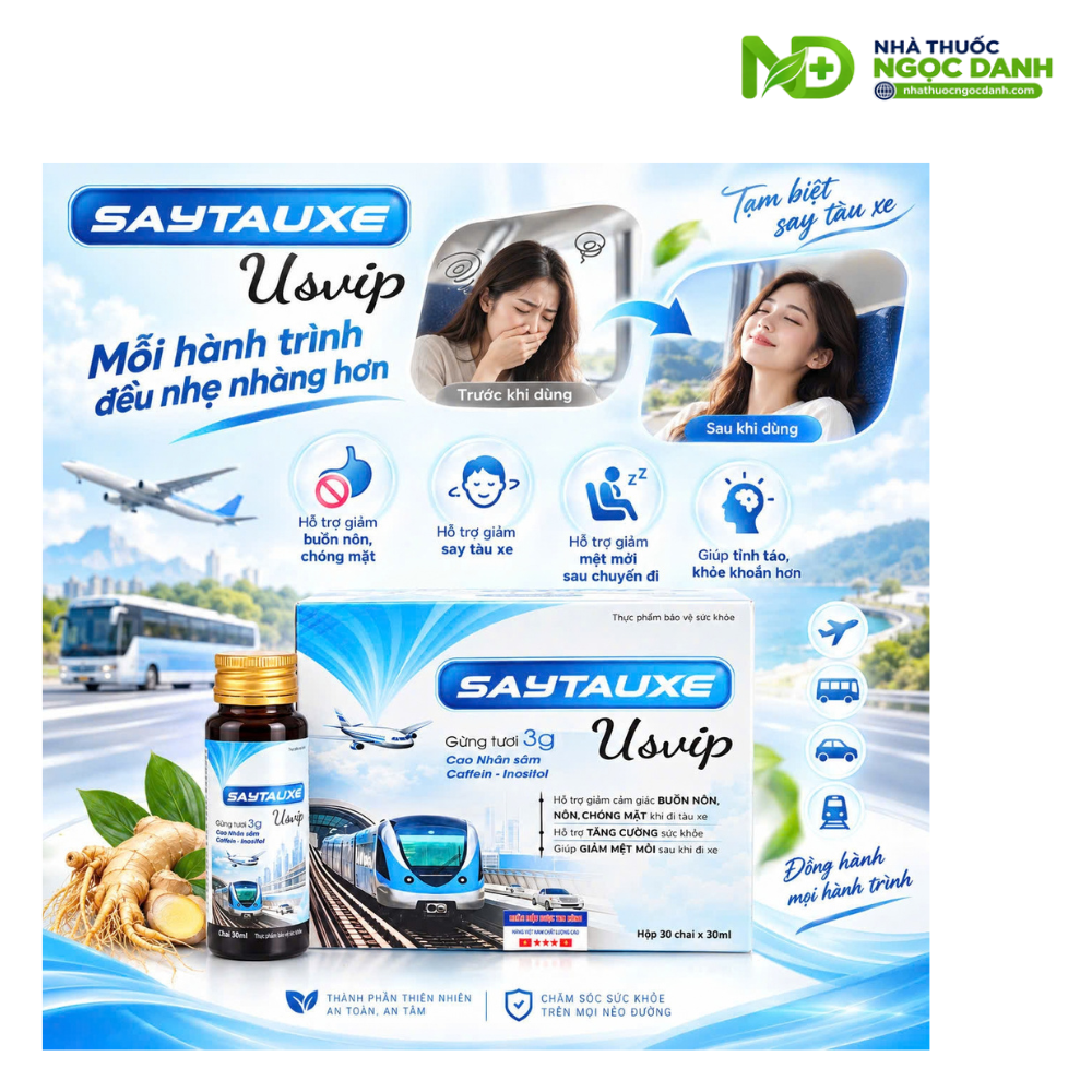 Saytauxe Usvip 30ml – Hỗ trợ giảm buồn nôn, chóng mặt khi đi tàu xe (Bán lẻ 1 lọ) - Ảnh 3