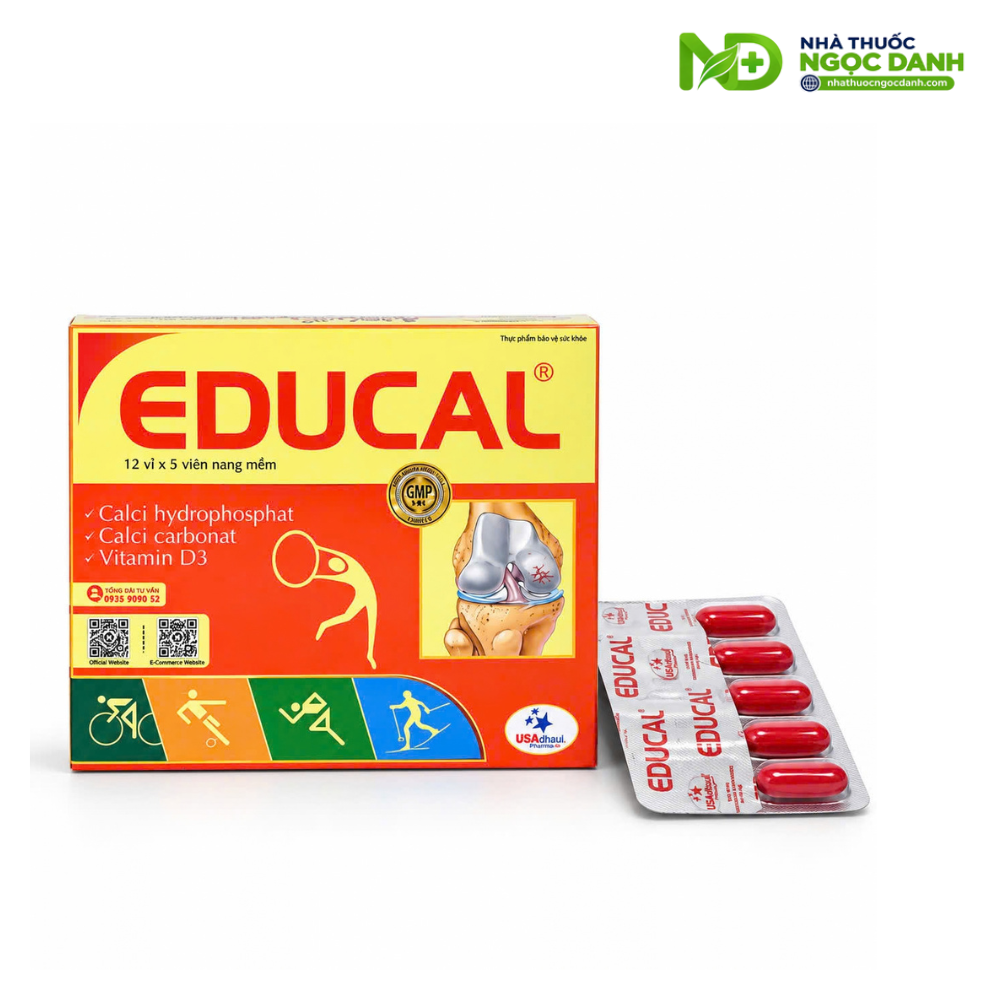 EDUCAL 60 viên – Bổ sung Canxi và Vitamin D3 hỗ trợ xương răng chắc khỏe - Ảnh 4