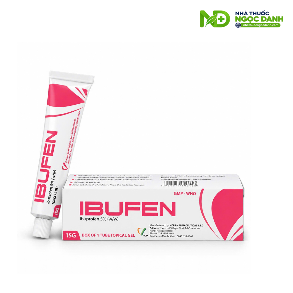 IBUFEN Ibuprofen 5% Tuýp 15g – Gel bôi ngoài da chứa Ibuprofen 5% - Ảnh 5