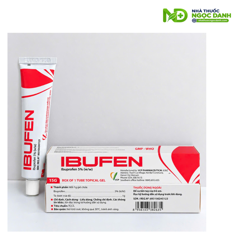 IBUFEN Ibuprofen 5% Tuýp 15g – Gel bôi ngoài da chứa Ibuprofen 5% - Ảnh 4