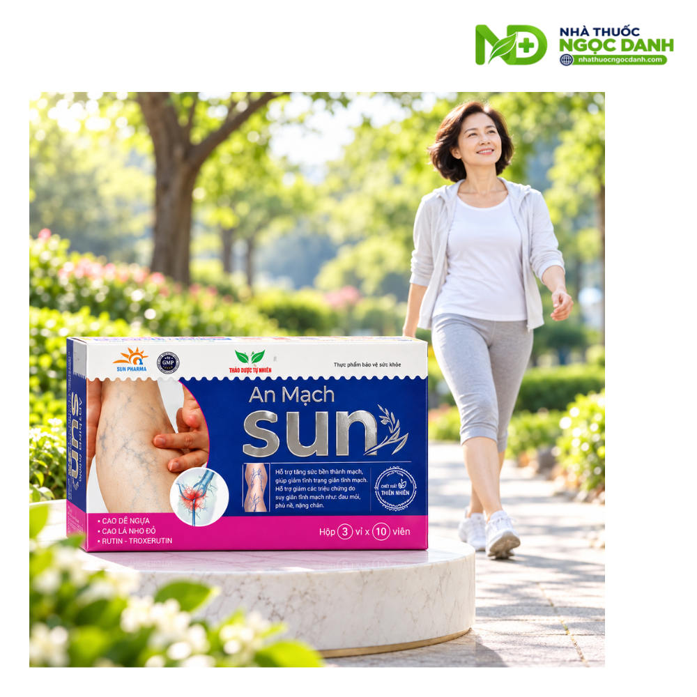 An Mạch Sun Hộp 30 Viên – Hỗ trợ tăng sức bền thành mạch, giảm nguy cơ suy giãn tĩnh mạch và trĩ