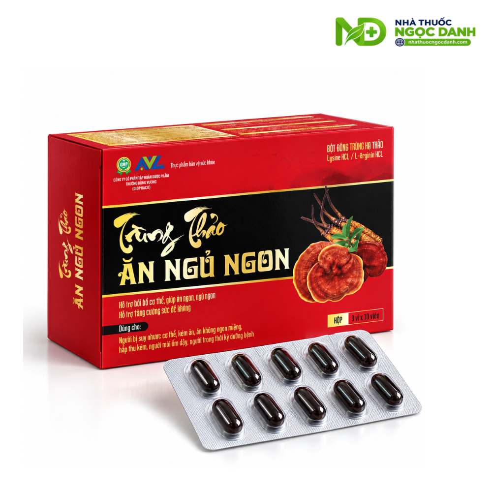 Trùng Thảo Ăn Ngủ Ngon Hộp 30 Viên – Hỗ trợ ăn ngon, ngủ ngon, bồi bổ cơ thể - Ảnh 6