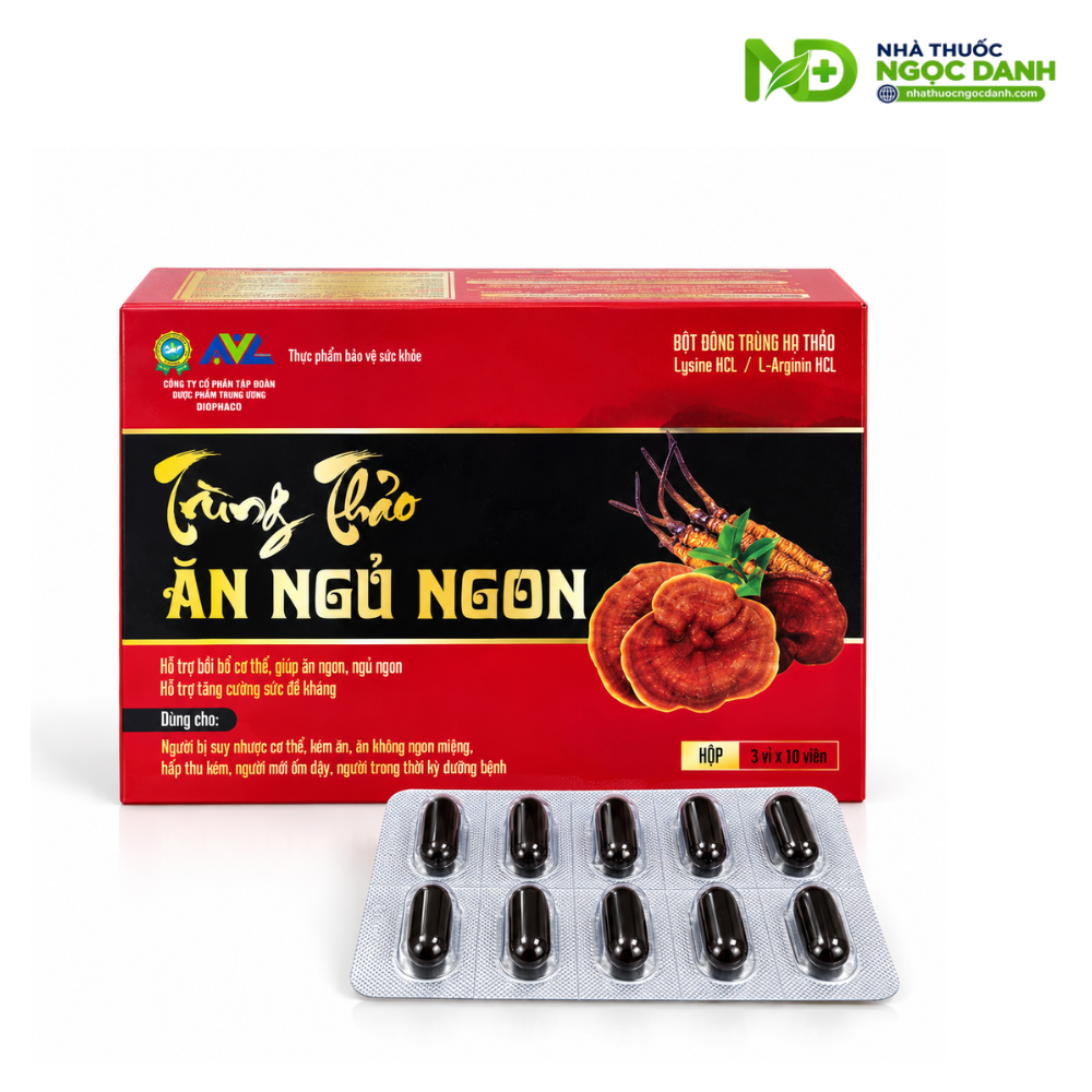 Trùng Thảo Ăn Ngủ Ngon Hộp 30 Viên – Hỗ trợ ăn ngon, ngủ ngon, bồi bổ cơ thể - Ảnh 5