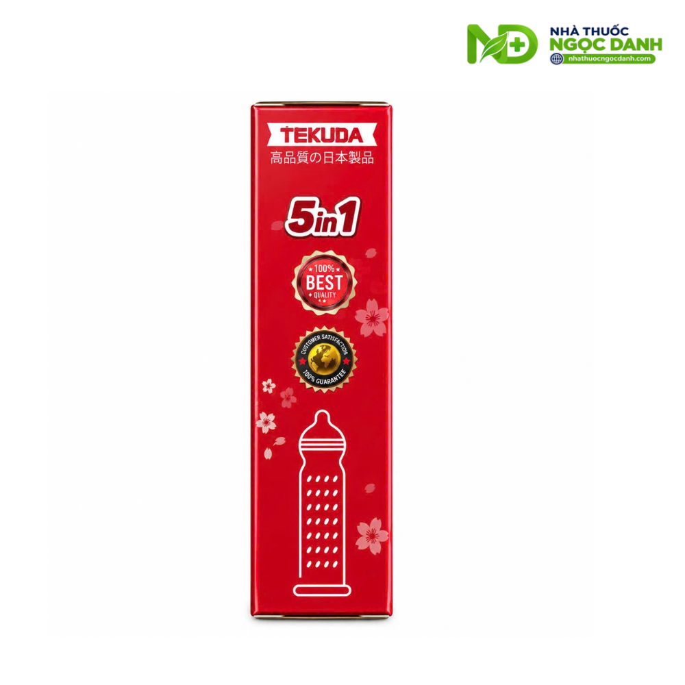 Bao Cao Su TEKUDA 5in1 Long Shock Hộp 3 Cái – Gân Gai, Cổ Thắt, Benzocaine 9%, Hương Bạc Hà - Ảnh 4
