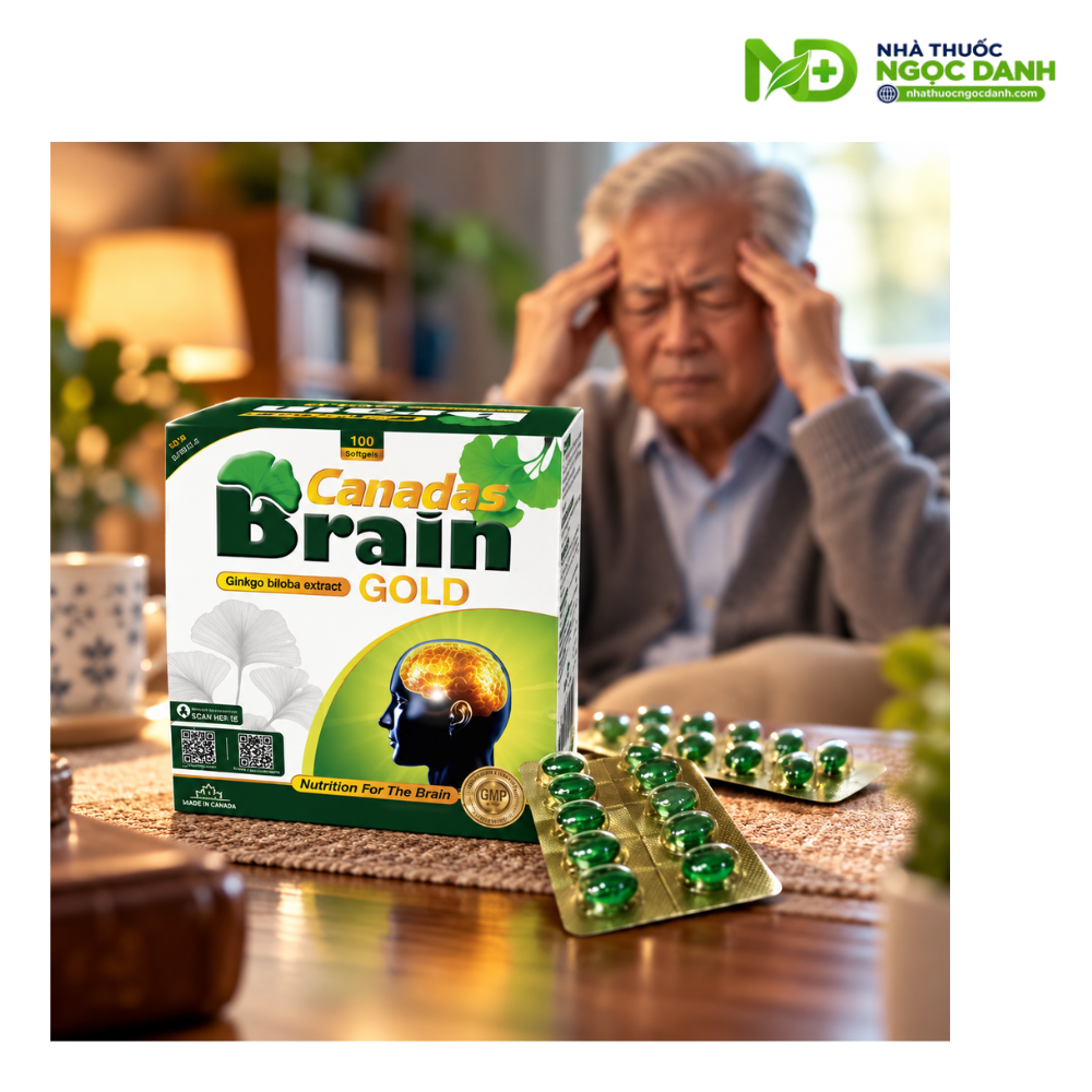 Canadas Brain Gold 100 Viên – Hỗ Trợ Tuần Hoàn Và Lưu Thông Máu Não