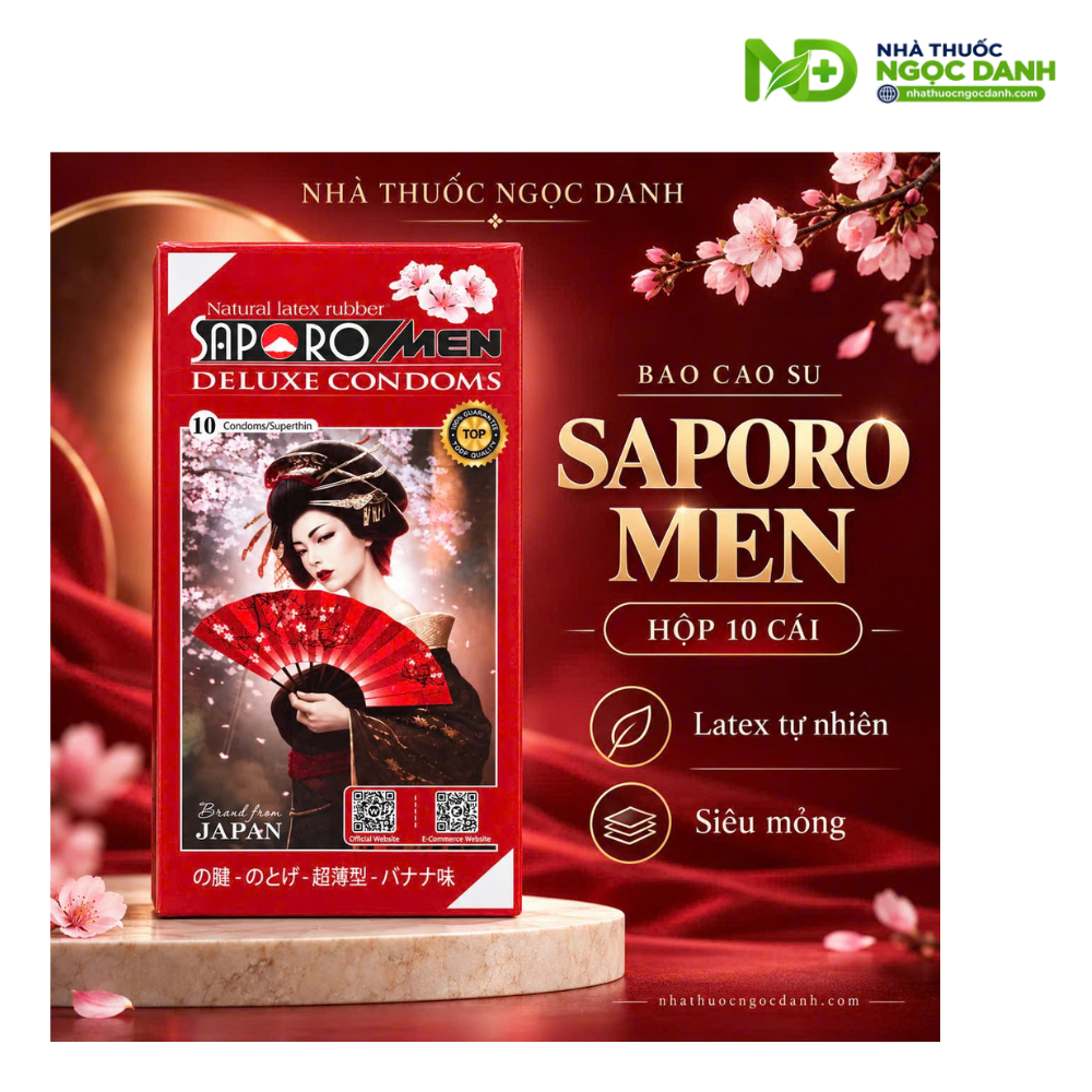 Bao Cao Su Saporomen Deluxe Condoms Hộp 10 Cái – Siêu Mỏng, Size 52 ± 2 mm - Ảnh 7