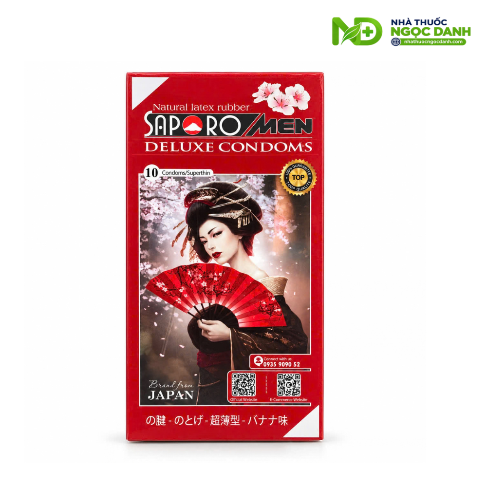 Bao Cao Su Saporomen Deluxe Condoms Hộp 10 Cái – Siêu Mỏng, Size 52 ± 2 mm - Ảnh 6