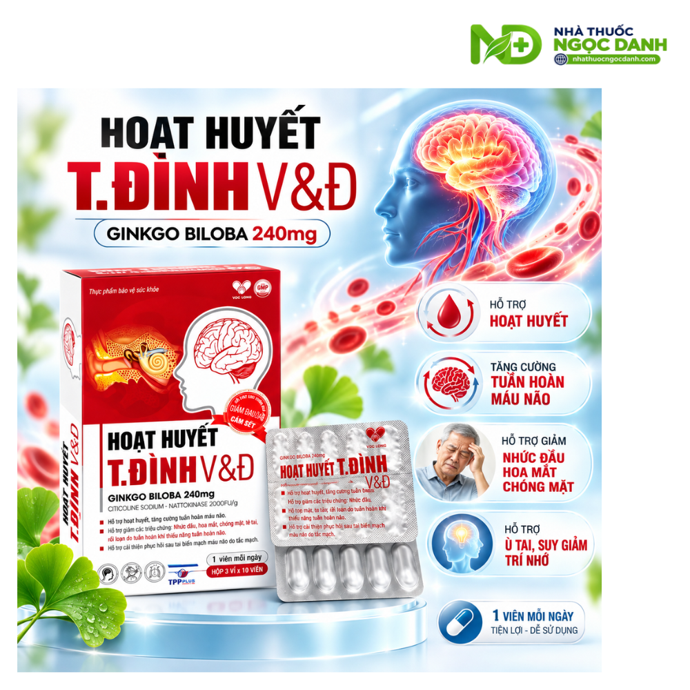 Hoạt Huyết T.Đình V&Đ Hộp 30 Viên – Hỗ Trợ Hoạt Huyết, Tăng Cường Tuần Hoàn Máu Não - Ảnh 3
