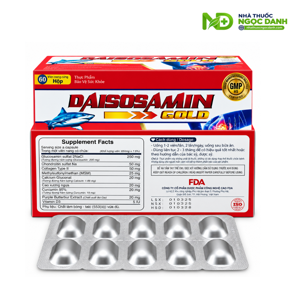 DAISOSAMIN GOLD – HỖ TRỢ BẢO VỆ XƯƠNG KHỚP, GIÚP KHỚP VẬN ĐỘNG LINH HOẠT - Ảnh 3
