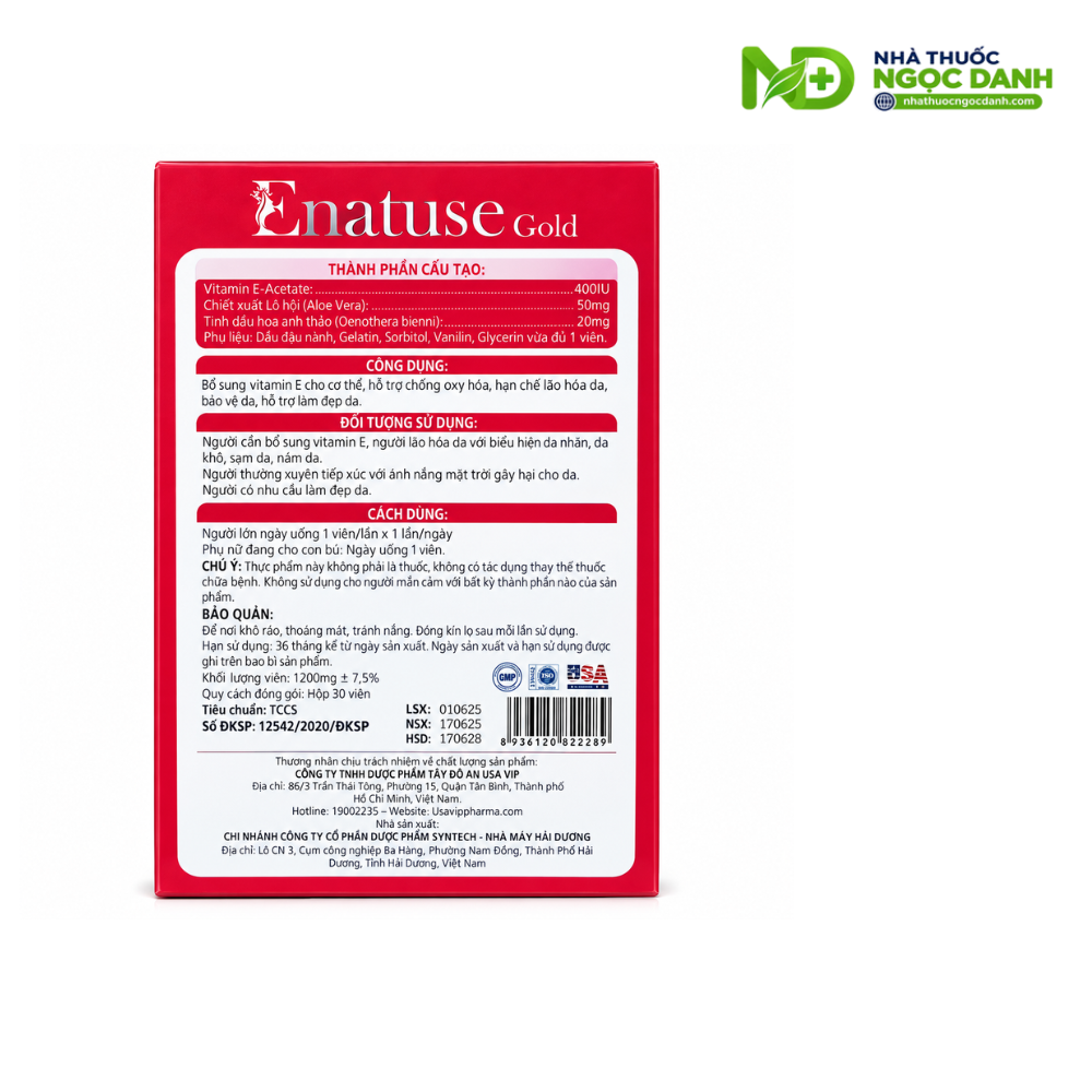 Enatuse Gold 30 Viên – Bổ Sung Vitamin E, Hỗ Trợ Chống Oxy Hóa Và Làm Đẹp Da - Ảnh 6