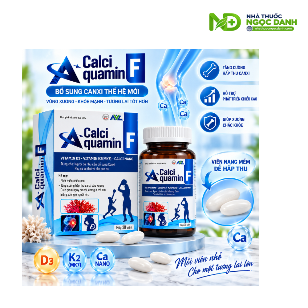 CALCI AQUAMIN F – BỔ SUNG CANXI, VITAMIN D3 & K2, HỖ TRỢ XƯƠNG RĂNG CHẮC KHỎE - Ảnh 4