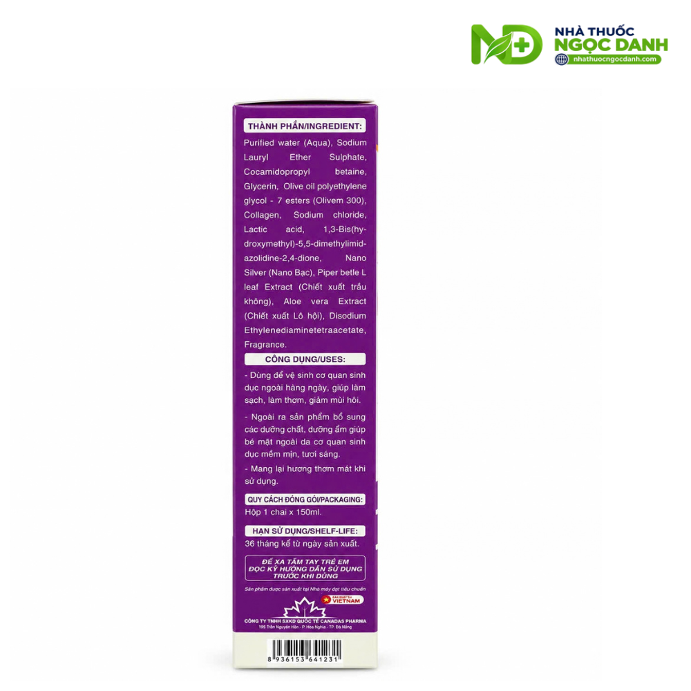 Dung Dịch Vệ Sinh Phụ Nữ Canadas Collagen Eva Gel 150ml – Làm Sạch, Khử Mùi, Duy Trì Độ Ẩm & pH - Ảnh 4