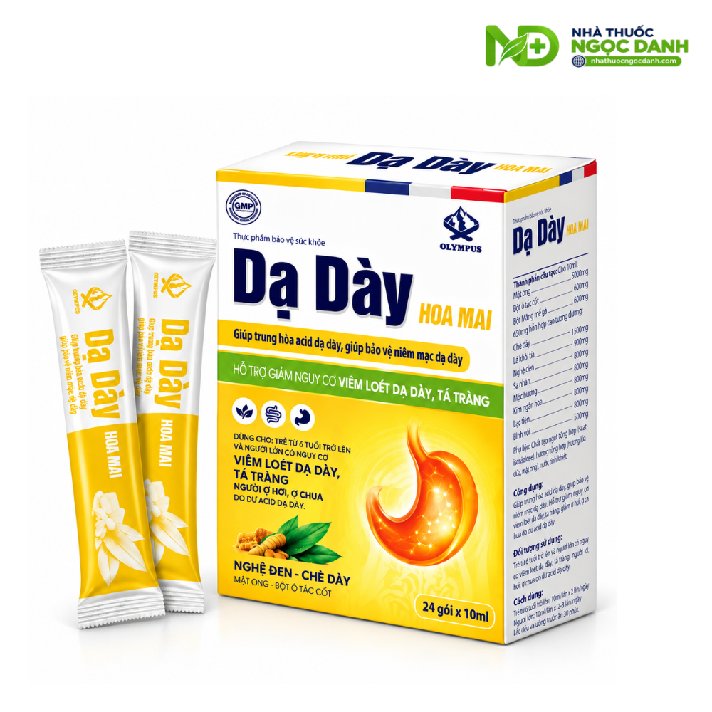 Dạ Dày Hoa Mai 24 Gói x 10ml – Hỗ Trợ Trung Hòa Acid, Bảo Vệ Niêm Mạc Dạ Dày