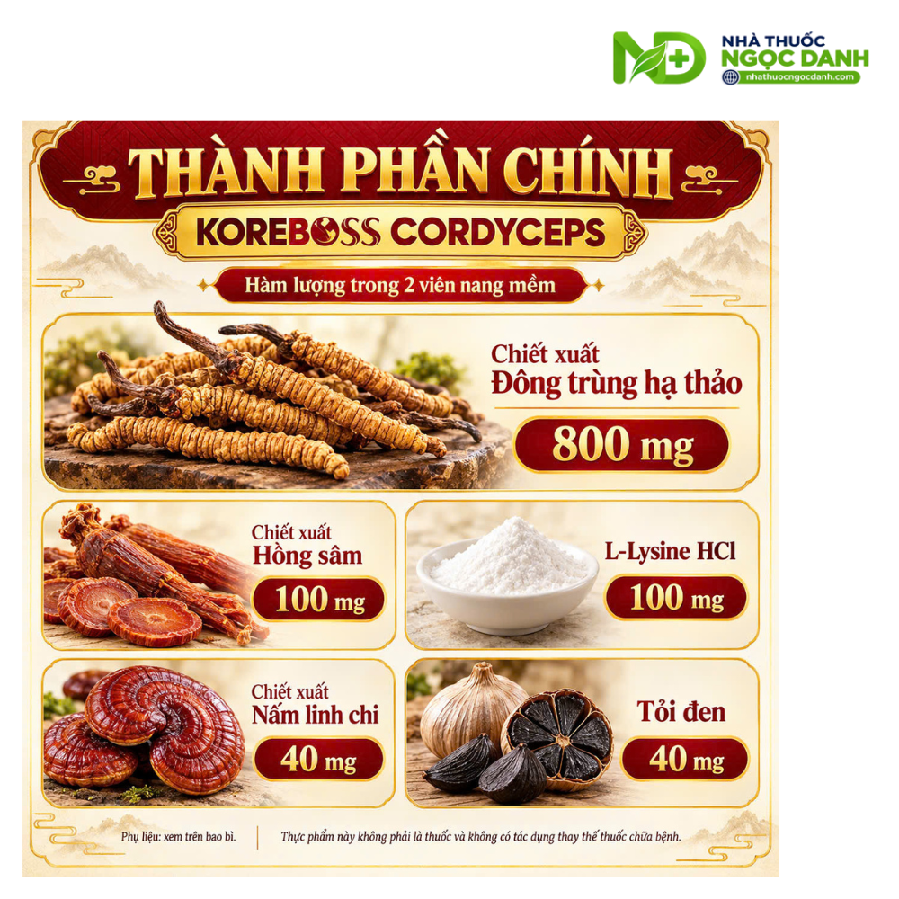 Đông Trùng Hạ Thảo Koreboss Cordyceps Canadas Pharma Hộp 60 Viên Nang Mềm – Hỗ Trợ Bồi Bổ Cơ Thể, Tăng Sức Đề Kháng - Ảnh 8