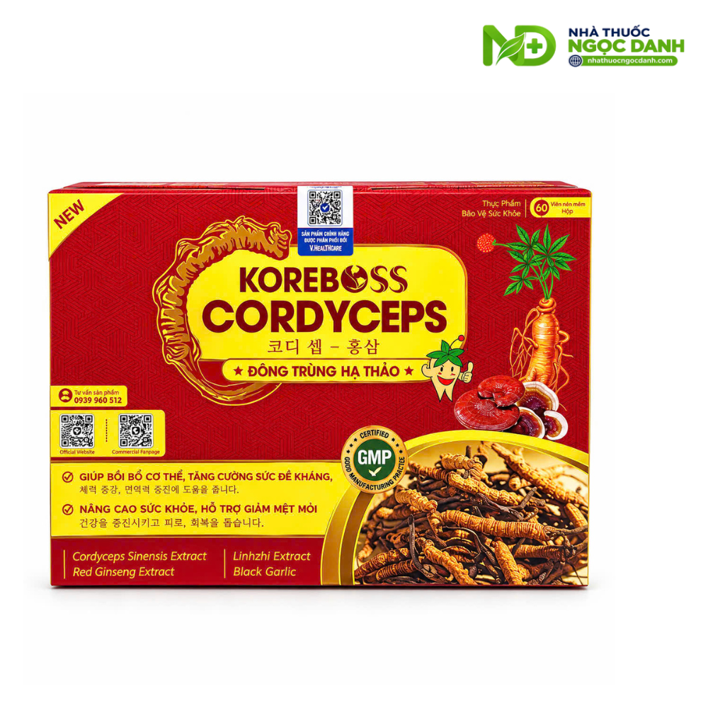 Đông Trùng Hạ Thảo Koreboss Cordyceps Canadas Pharma Hộp 60 Viên Nang Mềm – Hỗ Trợ Bồi Bổ Cơ Thể, Tăng Sức Đề Kháng - Ảnh 7