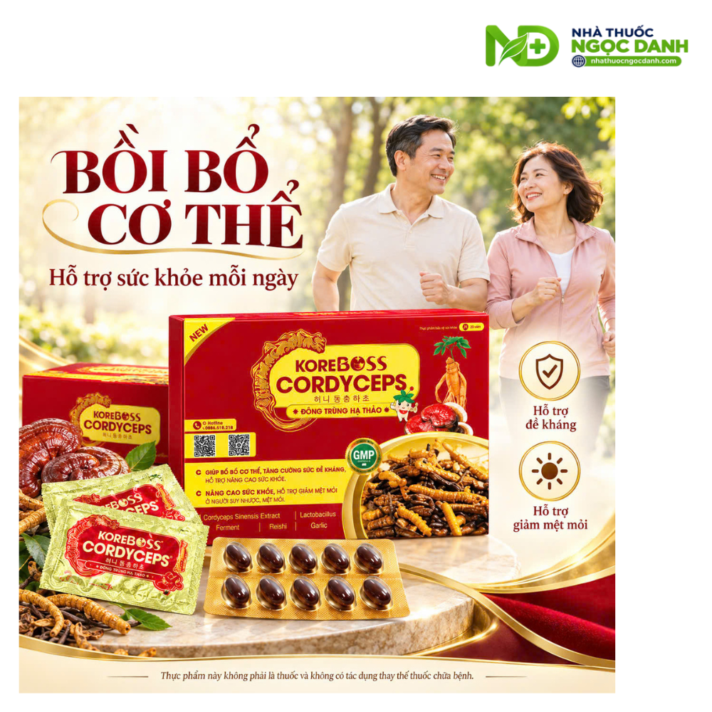Đông Trùng Hạ Thảo Koreboss Cordyceps Canadas Pharma Hộp 60 Viên Nang Mềm – Hỗ Trợ Bồi Bổ Cơ Thể, Tăng Sức Đề Kháng - Ảnh 2